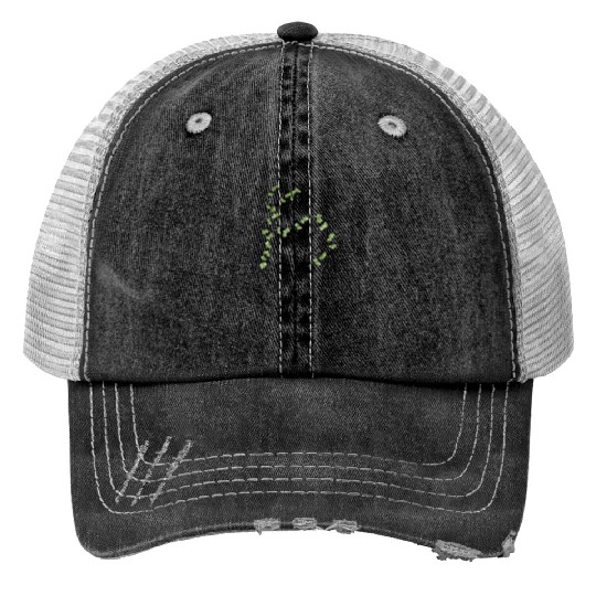 Green Plant Minimalist Botanical Art Trucker Hats