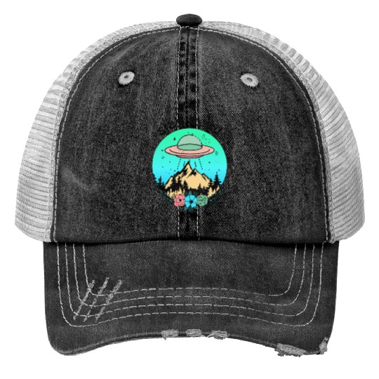 Stay Weird UFO Trucker Hats