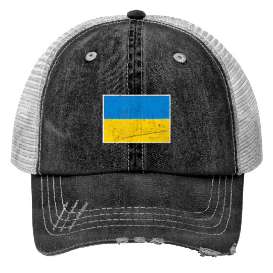Ukraine Flag With Ukrainian National Colors Trucker Hats
