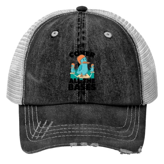 Baseball game with funny birds Trucker Hats