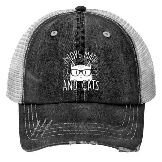 I Love Math And Cats Kitty Cat Feline Trucker Hats