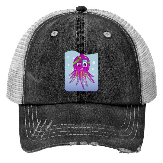 Cute pink octopus Trucker Hats