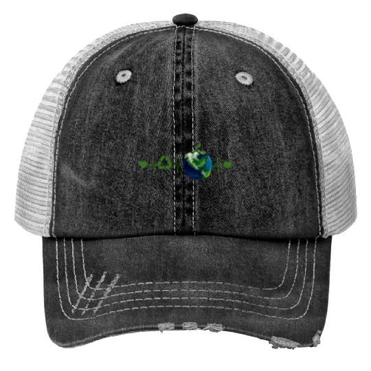 Heart Beat Earth Day Recycle Love Earth Day Annive Trucker Hats