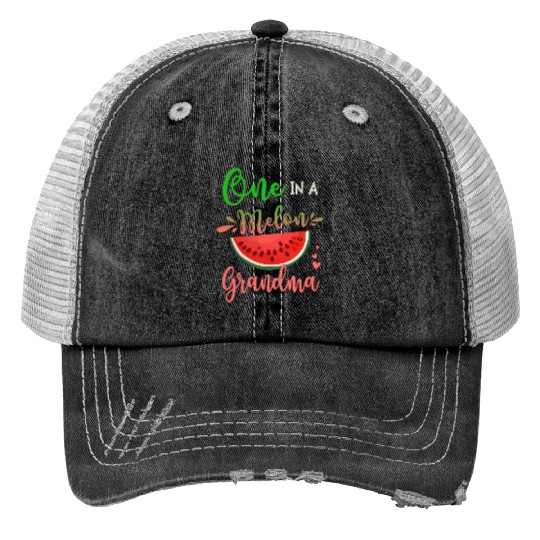 Family One In A Melon Grandma Party Family Trucker Hats