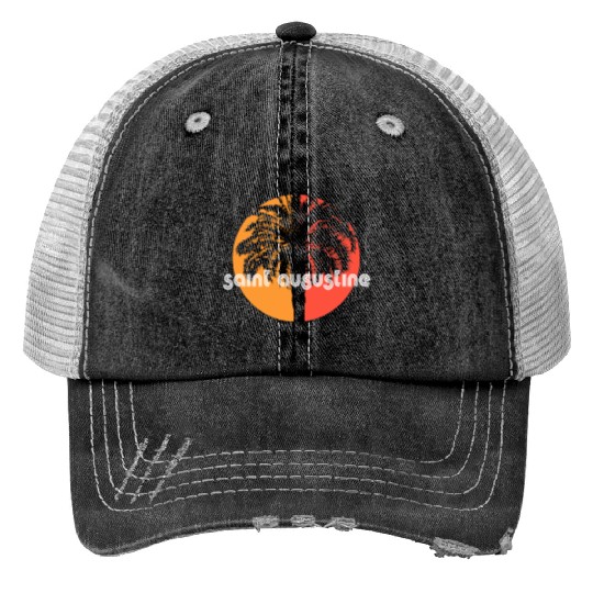 Saint Augustine Florida Artistic Vacation Trucker Hats