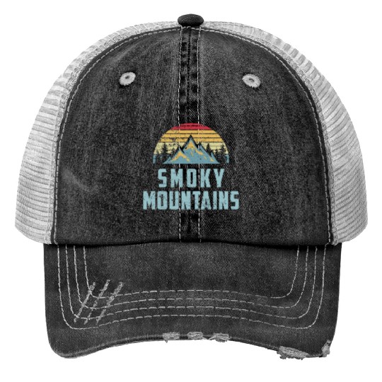 Retro Great Smoky Mountains National Park Trucker Hats