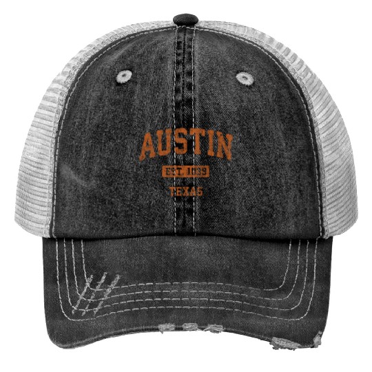 Austin Texas Tx Athletic Sports Trucker Hats