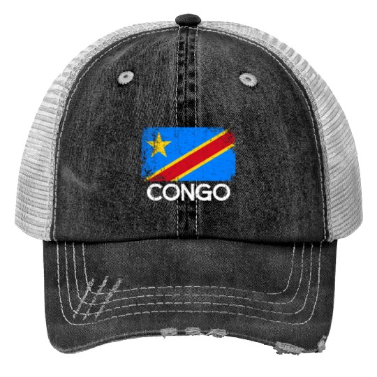 Congolese Flag Made In Congo Trucker Hats