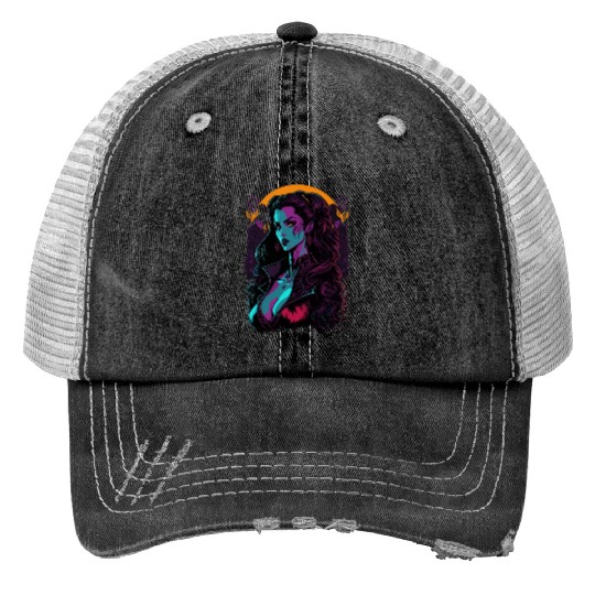 Vampire Girl Trucker Hats