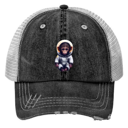 Astronaut monkey Trucker Hats