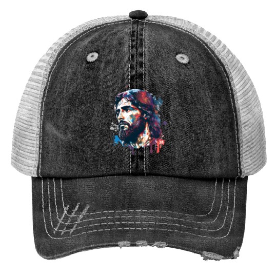 Jesus Painting Trucker Hats