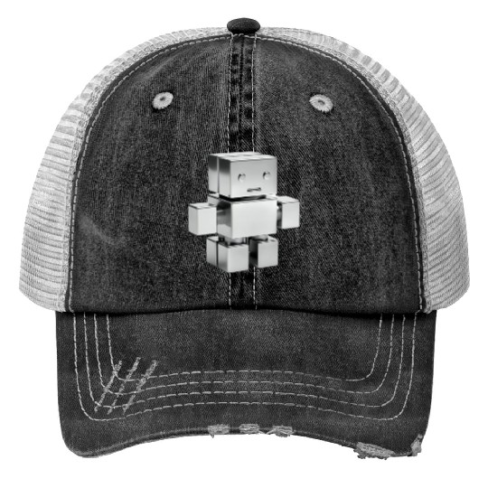 Tiny cube robot Trucker Hats