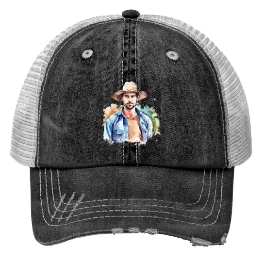 Harvest Hues - Watercolor Style Farmer Artwork Trucker Hats