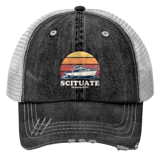 Scituate Ma Boating 70S Boat Trucker Hats