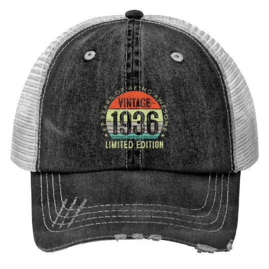 Vintage Made In 1936 87 Year Old Retro Trucker Hats