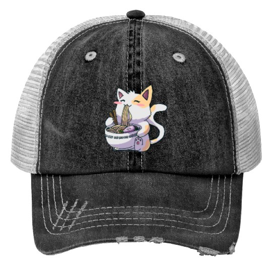 Ramen Anime Kawaii Neko Cat Trucker Hats