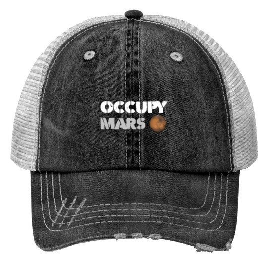 Occupy Mars Replica Science Space Nerd Genius Trucker Hats