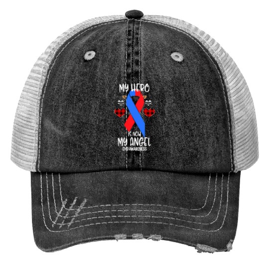 Chd Awareness Remembrance Hero Is Now My Angel Trucker Hats