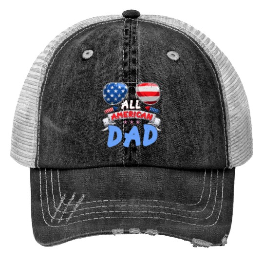 All American Dad US Patriots Fathers America Party Trucker Hats