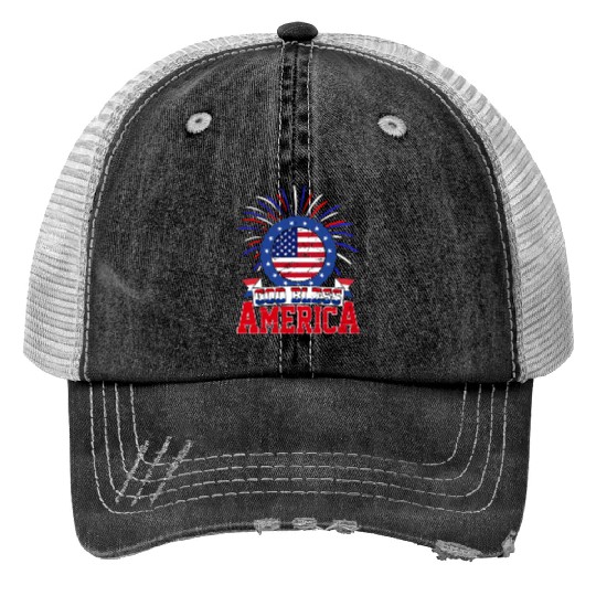 God Bless America Independence Day USA Patriot Trucker Hats