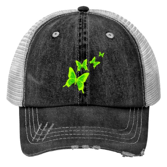 Green butterfly Trucker Hats