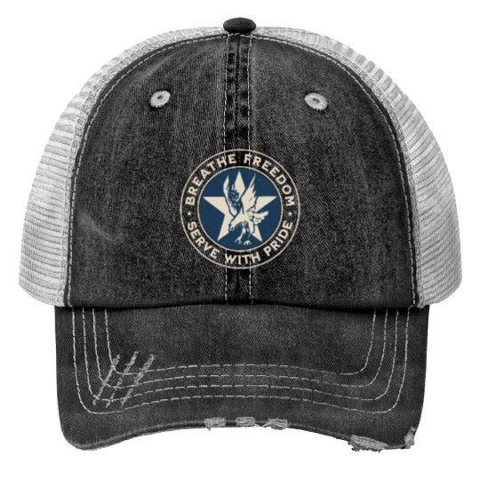 Air Force - Breathe freedom, serve with pride Trucker Hats