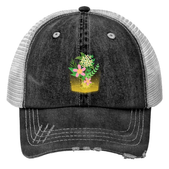flowers and plants with magic lights Trucker Hats