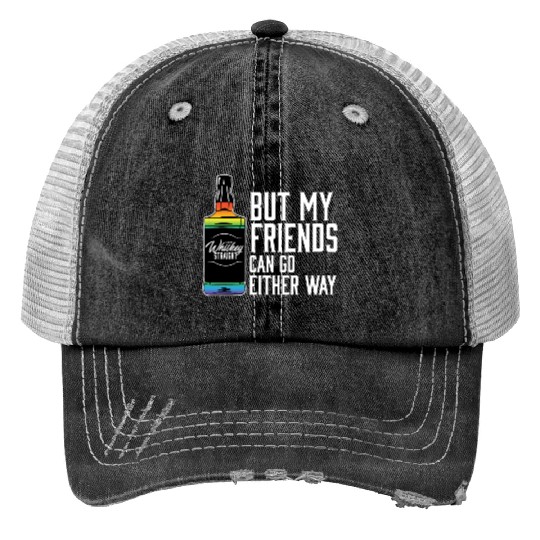 Proud Ally LGBT I Like My Bourbon Straight LGBTQ Trucker Hats