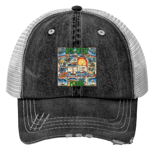 Key West Folk Art Trucker Hats