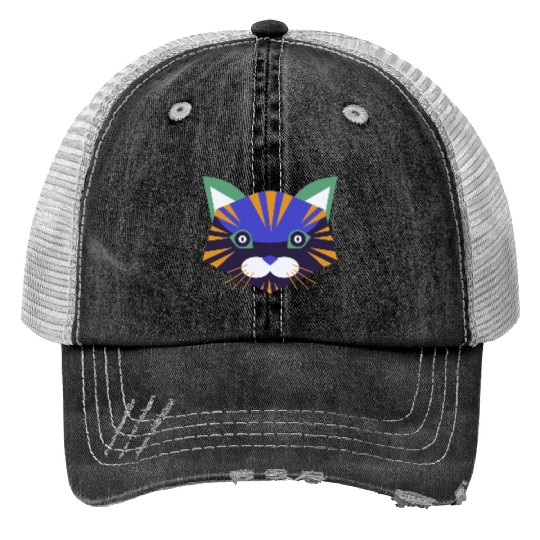 Colorful Cat Face Trucker Hats