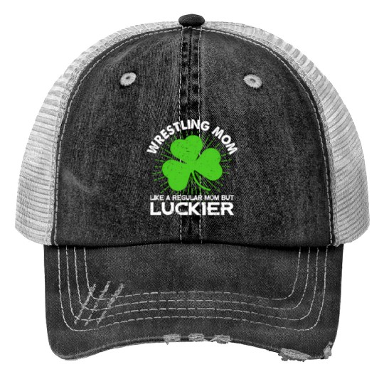 Wrestling Mom St Patrick'S Day Lucky Irish Mama Trucker Hats