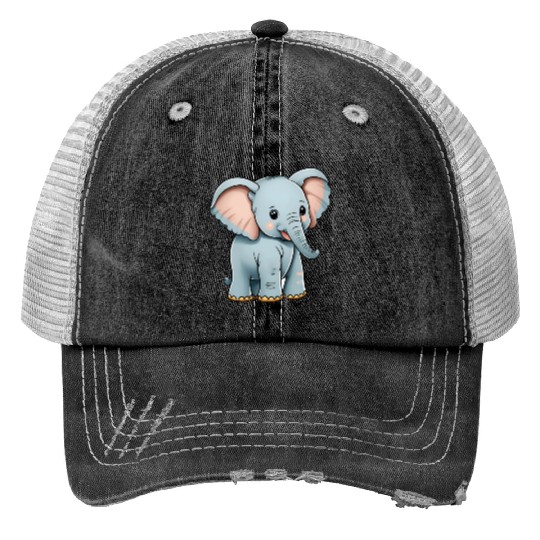 Totally cute elephant Trucker Hats