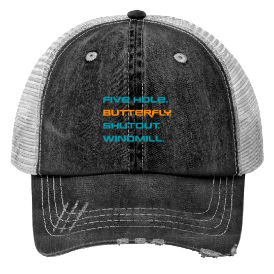 Five Hole Butterfly Shutout Windmill Trucker Hats