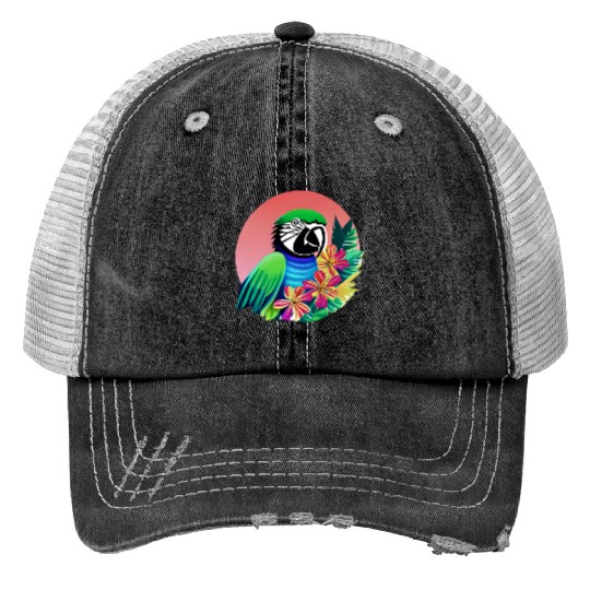 Macaw in the Tropics Trucker Hats