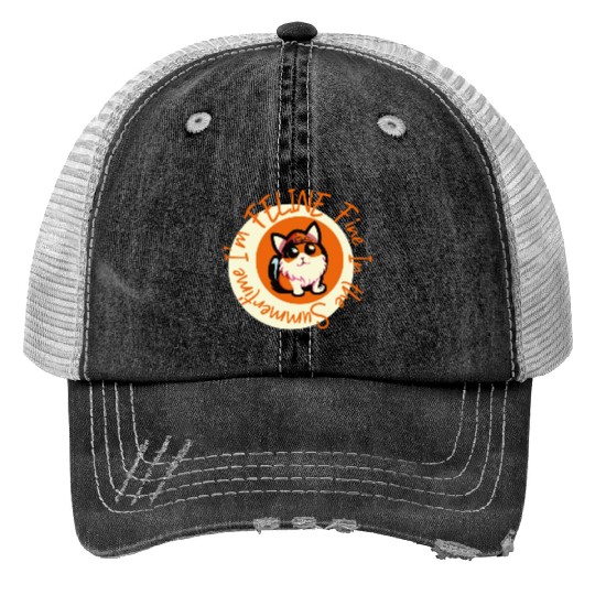 I'm FELINE Fine | Cat Lover Summer Animal Party Trucker Hats
