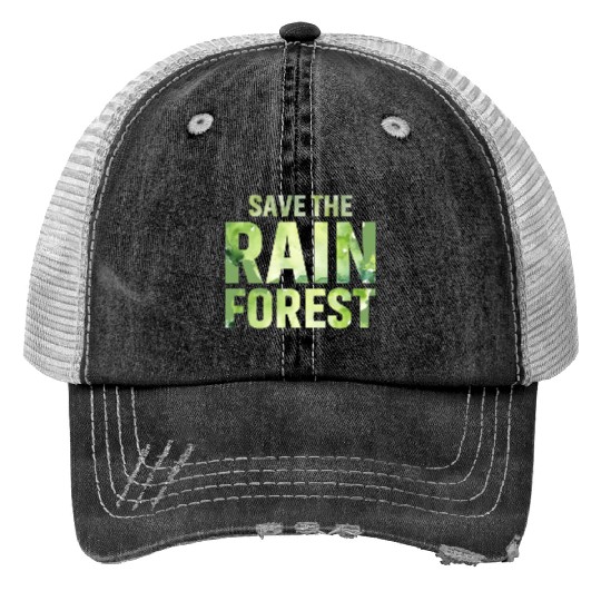 Save The Rainforest Lovely Jungle Green Trucker Hats