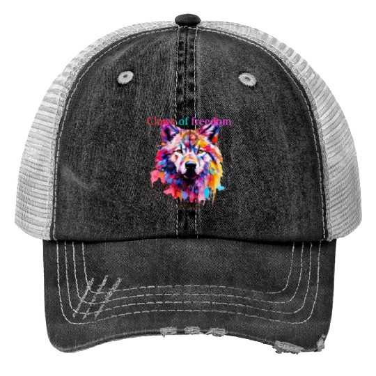 Lone Wolf in Multicolor Trucker Hats