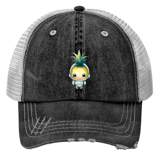 Kawaii astronauts pineapple Trucker Hats