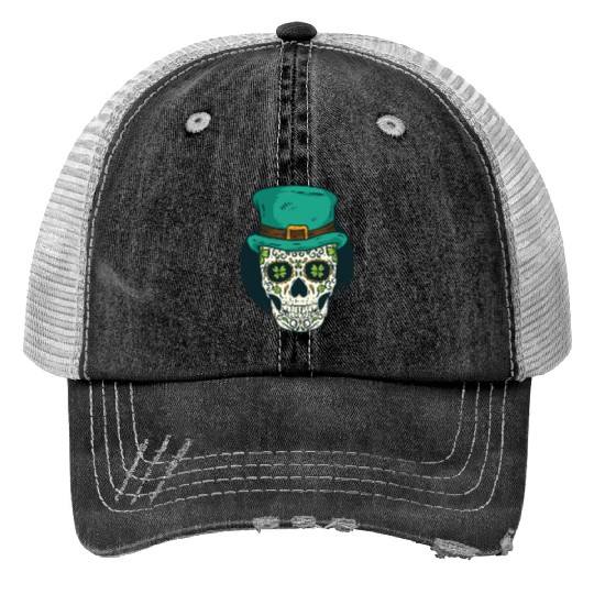 St. Patrick's Day Skull Trucker Hats