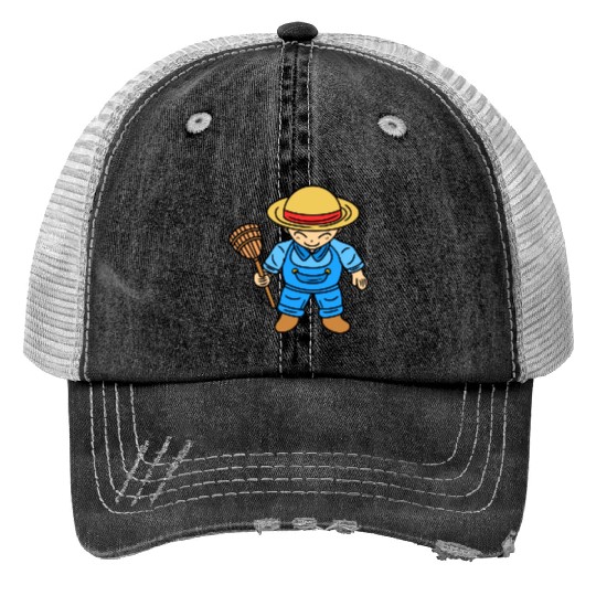 Cute Chibi Farmer Boy Trucker Hats