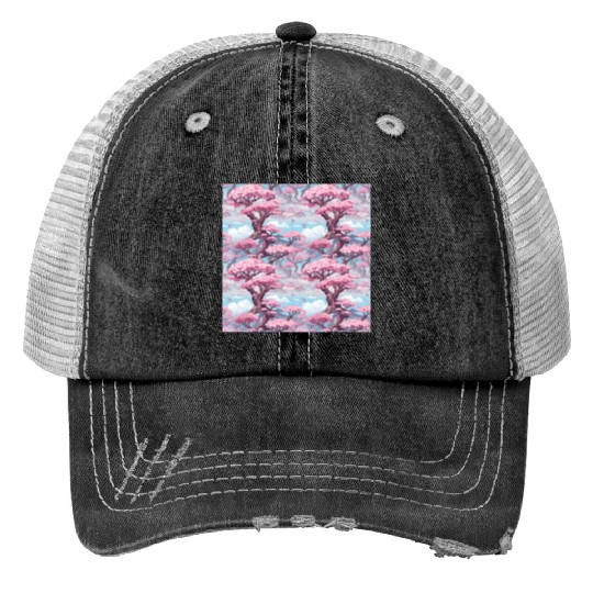 Anime Euphoria: Fantasy Cherry Blossom Dreamscape Trucker Hats