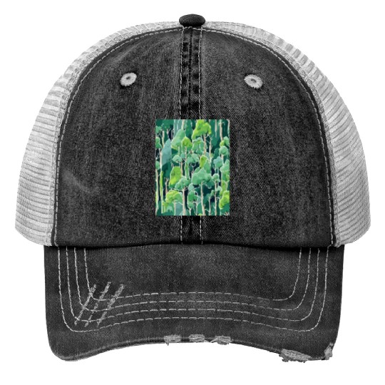 Green Forest Sticker Trucker Hats