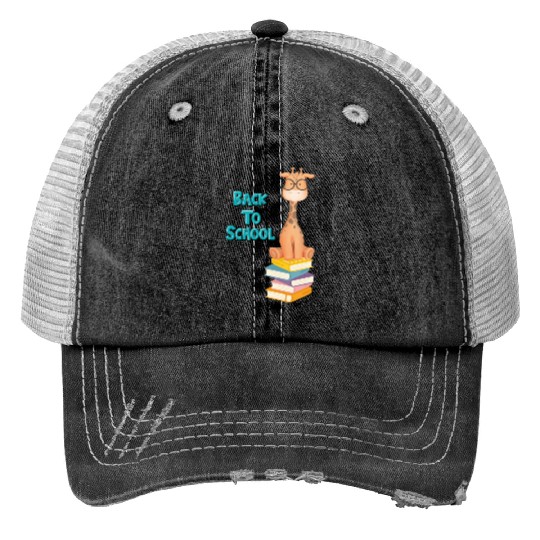Back To School Giraffe Trucker Hats