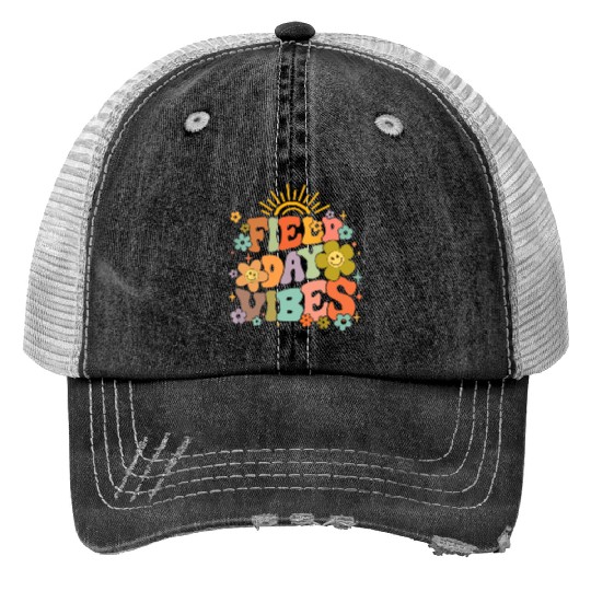 Field Day Vibes Summer Teacher Last Day Of School Trucker Hats