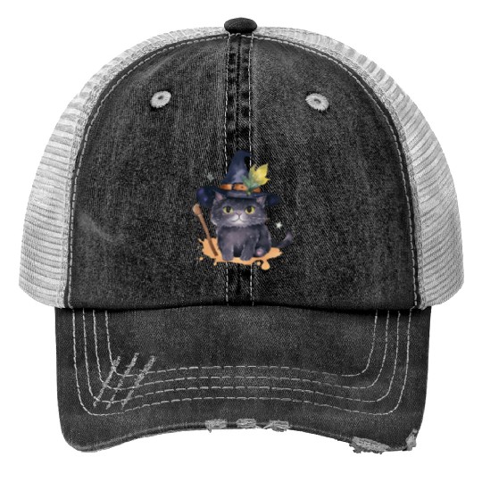 Wizard Cat Magic Trucker Hats