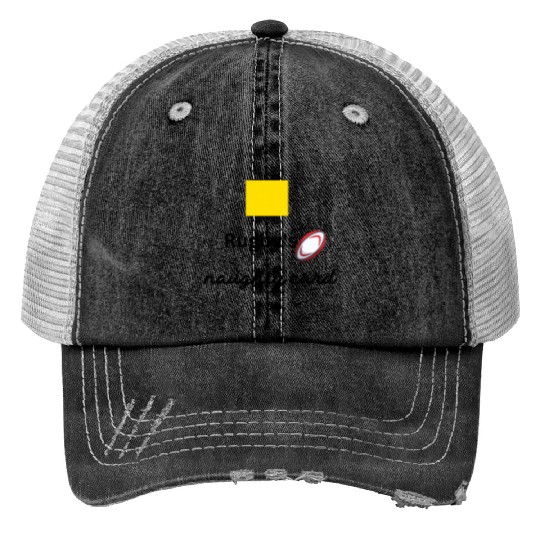 Rugby s naughty card, yellow card Trucker Hats