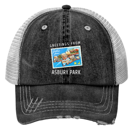 Asbury Park New Jersey Nj Travel Postcard Trucker Hats