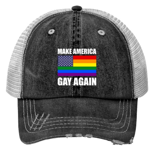 Rainbow LGBTQ American Pride Diversity Flag Trucker Hats