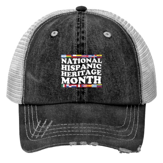 Hispanic Heritage Month National Latino Countries Trucker Hats