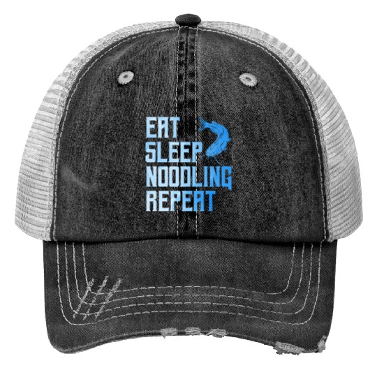 Flathead Fish Eat Sleep Noodling Repeat Catfish Trucker Hats